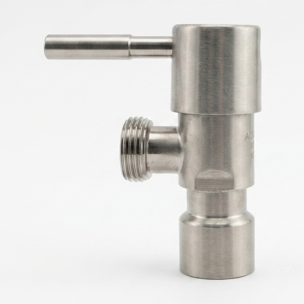 Aqual Llave de arresto de ½" cromada hembra-macho metal satinada