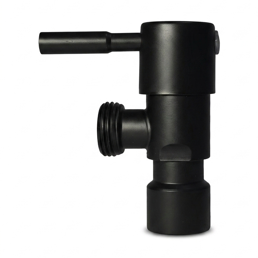 Aqual Llave de arresto de ½" negra hembra-macho metal