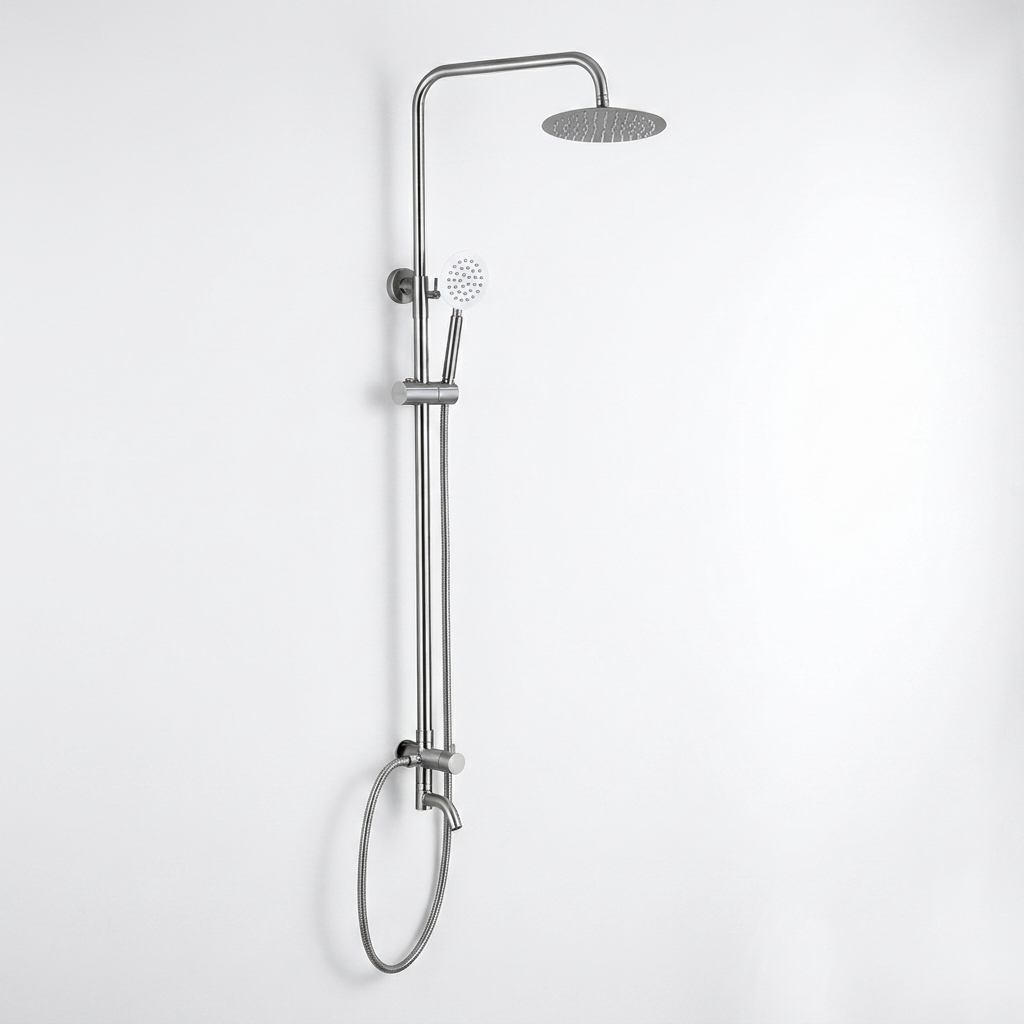 Aqual Sistema de ducha 8" Metálica Cromada Redonda