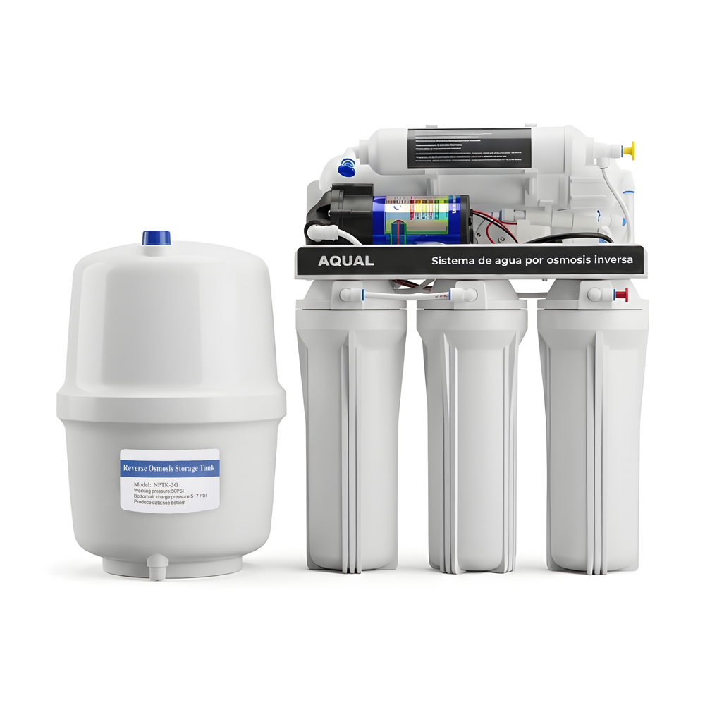 Aqual Sistema de Ósmosis Inversa 5 etapas (50 GPD) con bomba